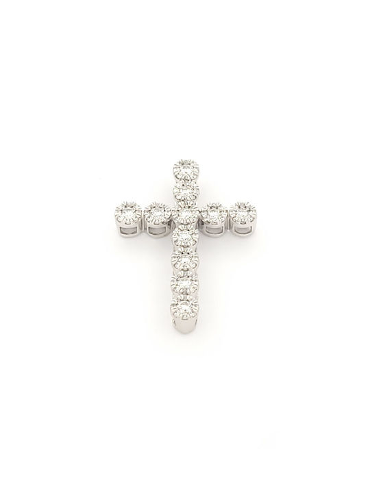 Metrongold Women's White Gold Cross 18K with Chain