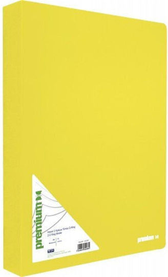 A&G Paper Clipboard with 2 Rings 4/32 for Paper A4 Yellow Premium 1pcs