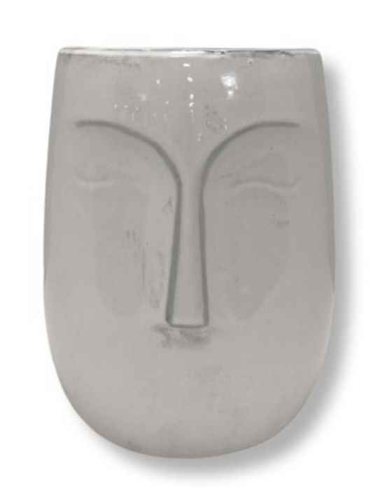 keleman Ghiveci Ceramică Gri 12.5x12.5x15.5εκ.
