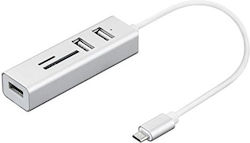 Nilox USB 2.0 Hub 5 Θυρών με σύνδεση USB-C Λευκό