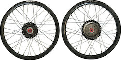 ALUMINUM WHEEL RIMS PAIR HONDA SUPRA 100 (DISC) HYPER-X BLACK