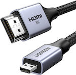 Ugreen HD164 HDMI 2.1 Geflochten Kabel HDMI-Stecker - Mikro-HDMI-Stecker 1m Schwarz