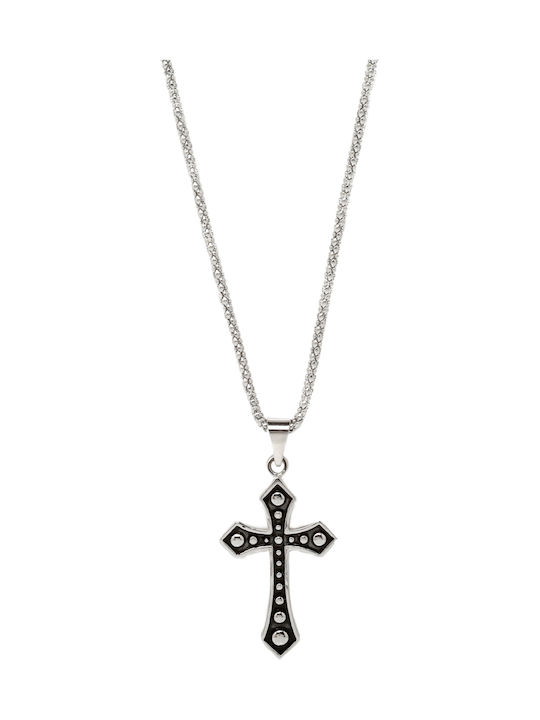 Tribute Men's Cross from Steel with Chain