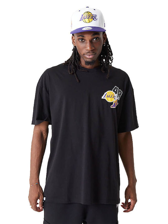 New Era LA Lakers NBA Arch Wordmark Ανδρικό Αθλητικό T-shirt Κοντομάνικο Μαύρο