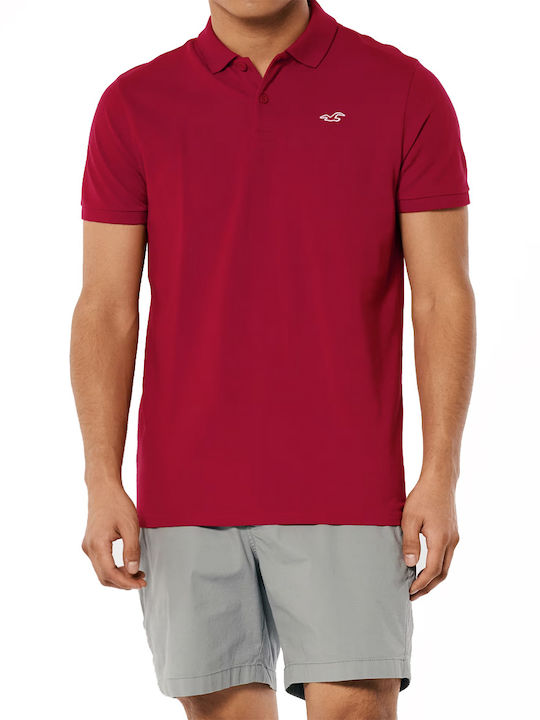 Hollister Bluza pentru bărbați cu mâneci scurte Polo Roșu