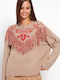 Funky Buddha Women's Long Sleeve Pullover Brown