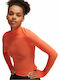 Dare To Damen Sport Bluse Langärmelig Orange