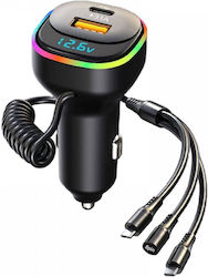 Tradesor Fast Charging Car Phone Charger with 1 USB Port and Lightning Cable