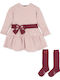 Kinderkleid Set mit Accessoires Rosa