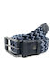 Elastic Men's Belt Knitted Blue