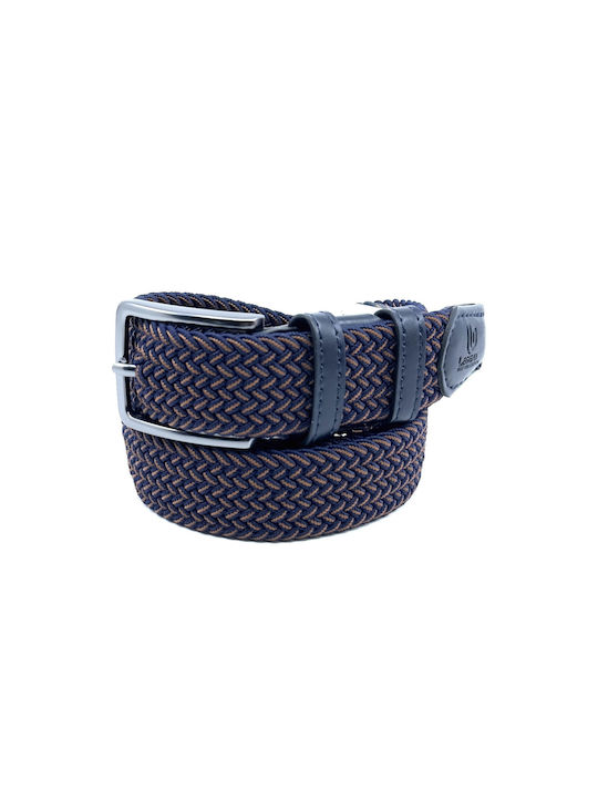 Legend Accessories Men's Knitted Elastic Belt Blue