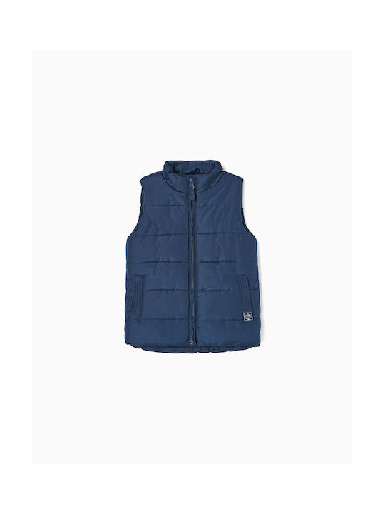 Zippy Boys Quilted Coat Navy Blue Sleeveless