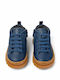 Brutus Leather Kids Boots with Laces Blue