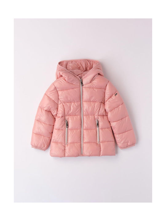 iDO Girls Quilted Coat Pink with Ηood