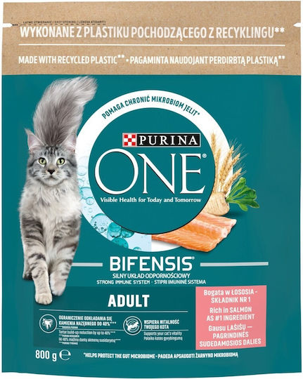 Purina One One Dry Food Gluten-Free for Adult Cats with Salmon 0.8kg