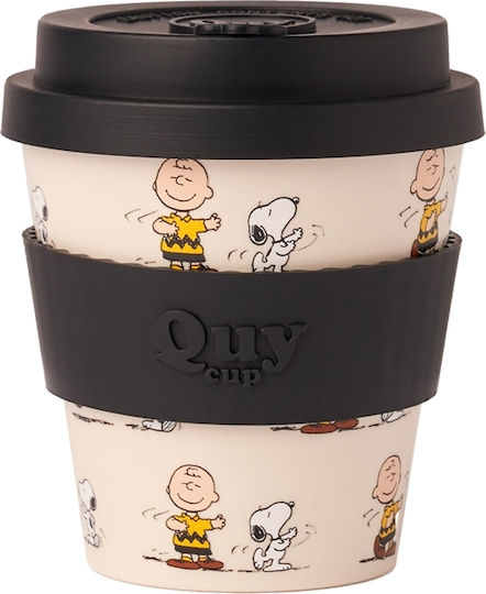 QuyCup Snoopy Dancing Чаша Керамично с Капак Розов 230мл