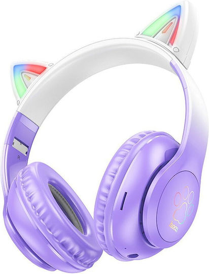 Hoco W42 Cat Ears Fără fir / Cu fir Pentru copii Over Ear Căști cu 12 ore de Funcționare struguri mov