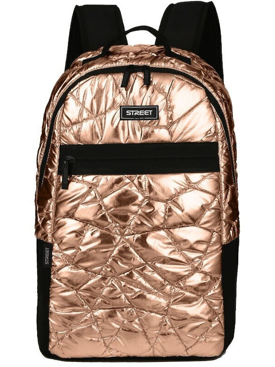 Street Fashion Ученическа Раница Гимназия Shiny Розово Златисто Металик 31 x 16 x 45см