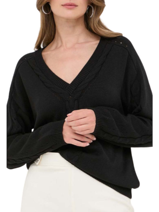Guess Women's Long Sleeve Sport Tricotaje Sweater Black
