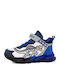 Kids Sneakers High with Scratch & Lights Blue