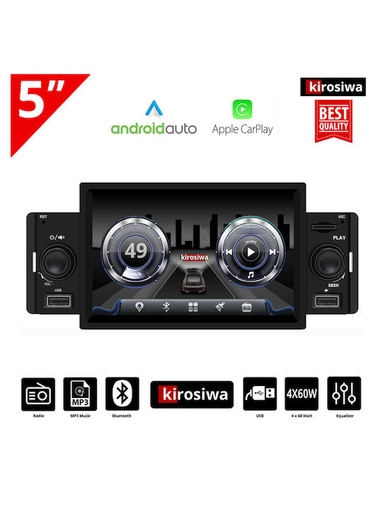 Kirosiwa Ηχοσύστημα Αυτοκινήτου Universal 1DIN (Bluetooth/USB/AUX) με Οθόνη Αφής 5"