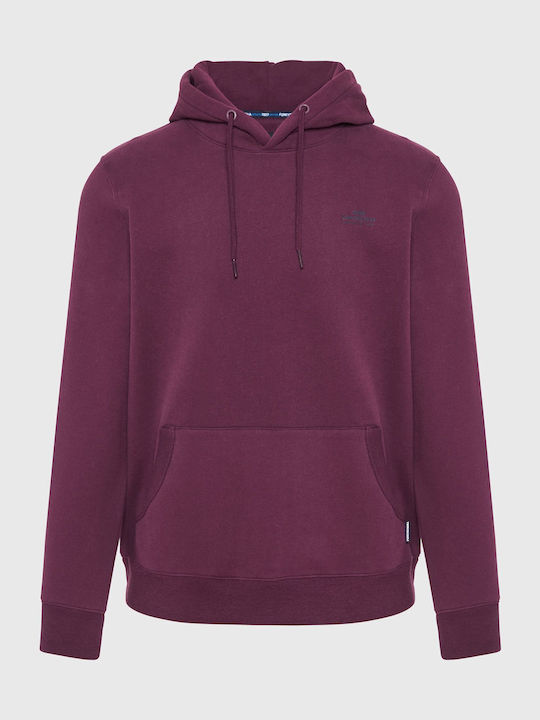 Funky Buddha Herren Sweatshirt mit Kapuze und Taschen Grape