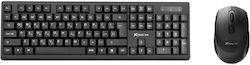 Xtrike Me MK-205W Fără fir Set tastatură și mouse Grecesc