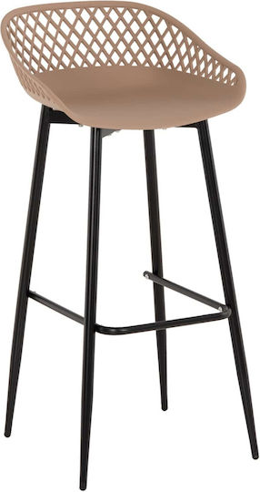 Metallic Garden Bar Stool Outdoor Brown 46x48x99cm
