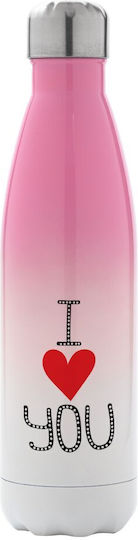 Koupakoupa I Love You small dots Recyclable Bottle Thermos Stainless Steel BPA Free 500ml Multicolour