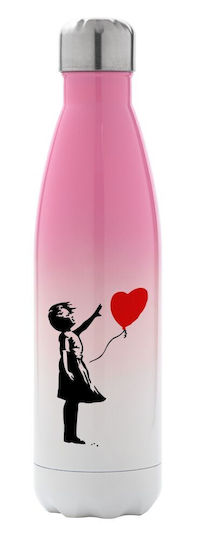 Koupakoupa Banksy (Hope) Recycelbar Flasche Thermosflasche Rostfreier Stahl BPA Frei 500ml Rosa