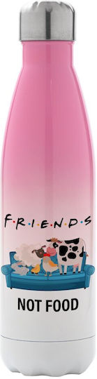 Koupakoupa friends Recyclable Bottle Thermos Stainless Steel BPA Free 500ml Pink