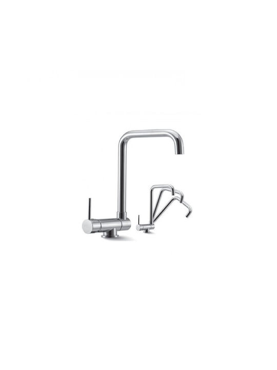 GTMED U-Shaped Kitchen Faucet Counter Inox Silver