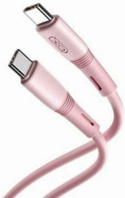 XO NB-Q226B USB 2.0 Cable USB-C male - USB-C male 60W Ροζ 1m
