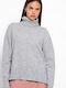 Funky Buddha Women's Long Sleeve Sweater Turtleneck Gray