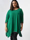 Jucita Women's Tunic Dress with 3/4 Sleeve Green
