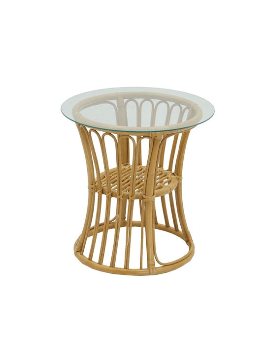 Auxiliary Outdoor Rattan Table Natural 45x45x55cm
