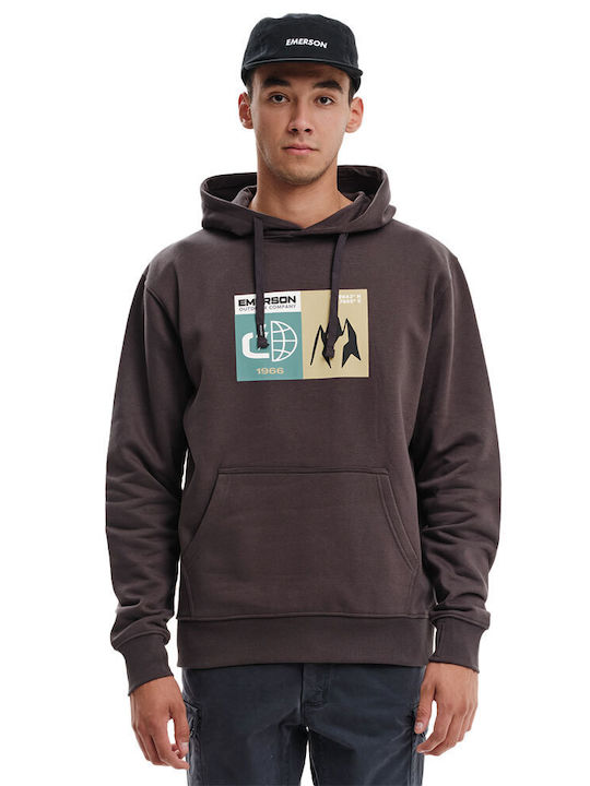 Emerson Men's Sweatshirt with Hood Off Black