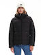 Emerson Women's Short Puffer Jacket Waterproof and Windproof for Winter with Hood Black