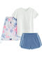 Kids' Set with Shorts Summer 3pcs White