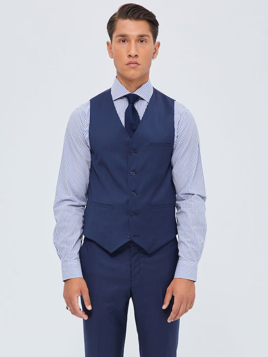 Aristoteli Bitsiani Men's Vest Slim Fit Blue