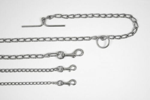 Ikaros Hundeleine/Führleine Kette in Silber Farbe 4m