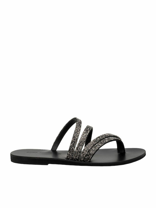 Sofia Manta Women's Flat Sandals in Black Color