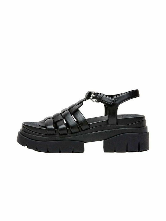 Ash Combo A Leder Damen Sandalen in Schwarz Farbe