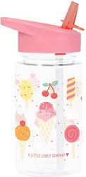A Little Lovely Company Water Bottle 450ml Pink (Various Designs/Colours) A Little Lovely Company Water Bottle 450ml Pink (Various Designs/Colours)