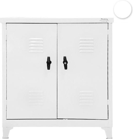 Zweiflügeliger Schrank Metallisch Verzinkt mit 2 Regale 90x45x100cm