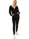 Sweatpants Set Velvet Black