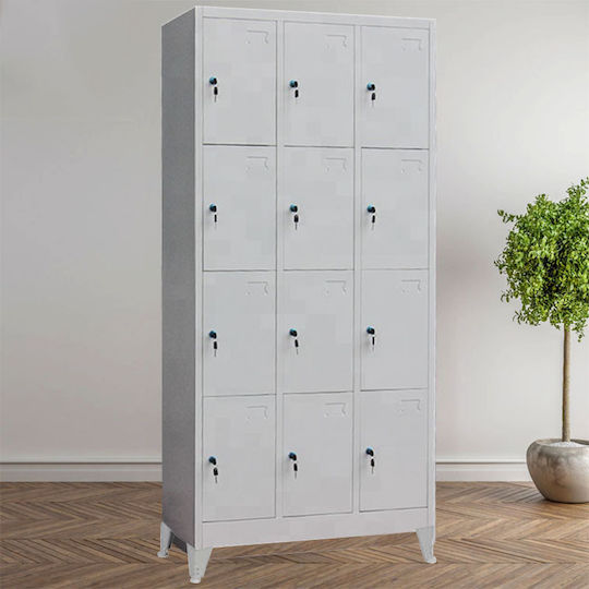 Spind Metallisch mit 12 Schränke 90x40x195cm
