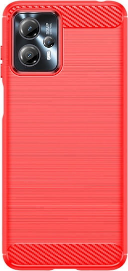 Carbon Fiber Back Cover Silicone Red (Moto G23)