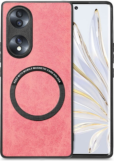 Solid Color Umschlag Rückseite Leder Magnetisch Rosa (Ehre 70)
