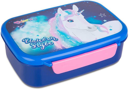 Colorino Recipient pentru copii din plastic Unicorni Albastru